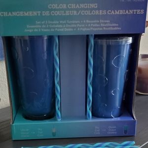 Parker Lane color changing tumblers with straws